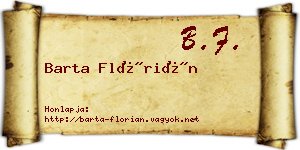 Barta Flórián névjegykártya